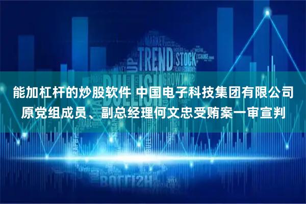 能加杠杆的炒股软件 中国电子科技集团有限公司原党组成员、副总经理何文忠受贿案一审宣判
