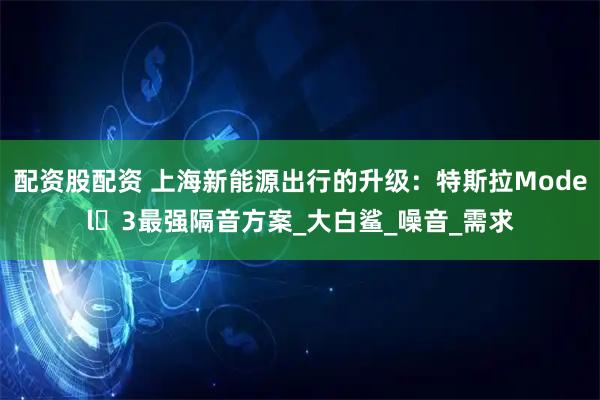配资股配资 上海新能源出行的升级：特斯拉Model 3最强隔音方案_大白鲨_噪音_需求